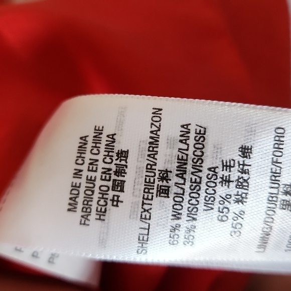 JUICY COUTURE | Wool coat fur collar red Girls sz 8 10 - Picture 3 of 4